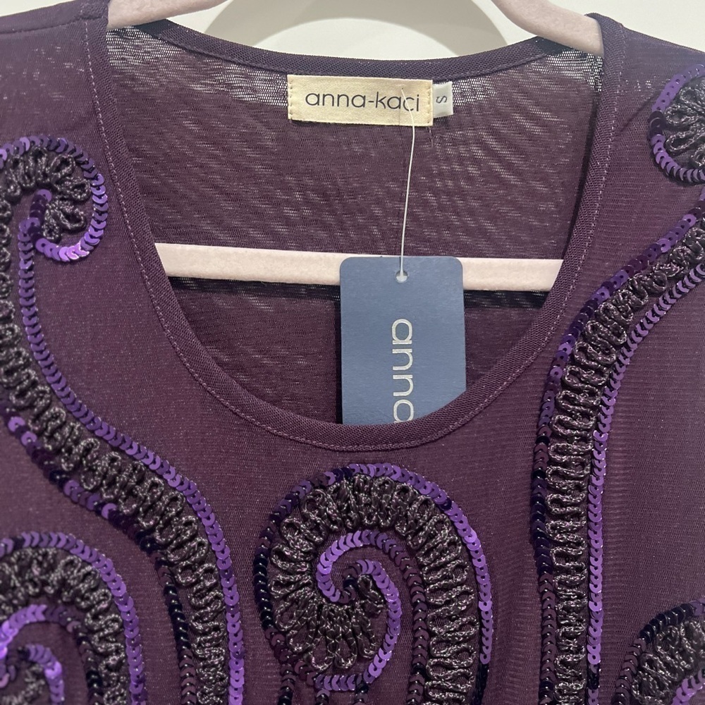 Great Gatsby purple Art Deco Sleeveless Dress size small - Picture 8 of 8